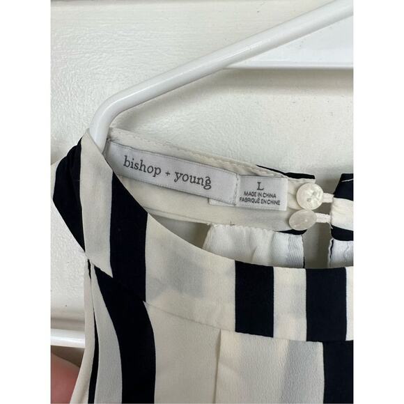 NWOT Bishop + Young Striped High Neck Crop Tank in Navy Stripe, Size Large - Picture 6 of 8